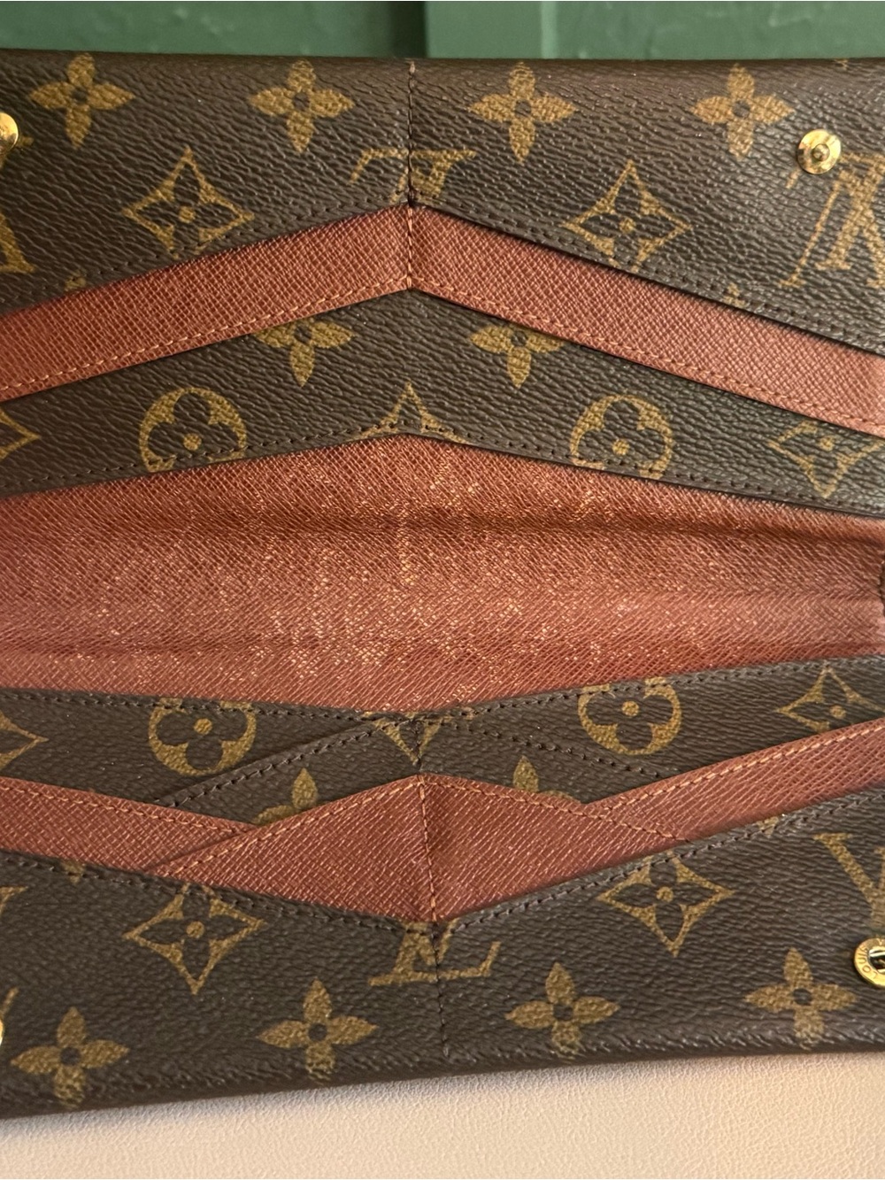 Authentic Louis Vuitton Monogram Coated Canvas Origami Long Wallet
